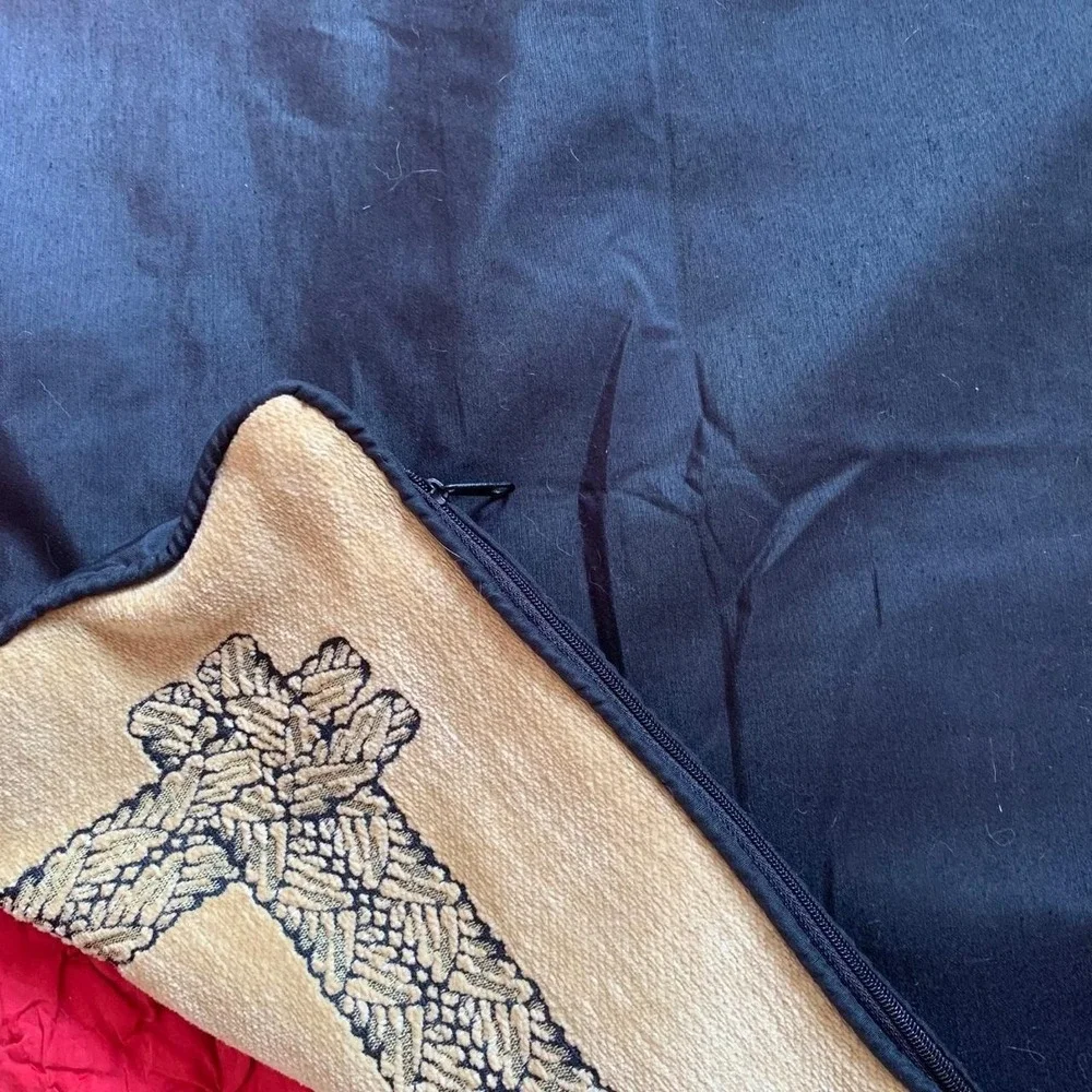 Vintage Elephant Safari Woven Tapestry Pillow Cover‎ Tan Black 18x18